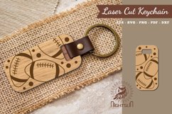 American Football Laser Cut Keychain Product Image 1