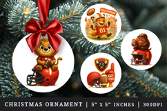 American football round ornaments sublimation design Product Image 1