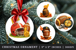 American football round ornaments sublimation design Product Image 1