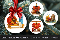 American football round ornaments sublimation design Product Image 1