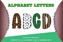 American Football Doodle Alphabet Sport Letters Hand Drawn Product Image 1