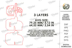 American Football Tired Tray Lasercut. Home decor SVG Product Image 2