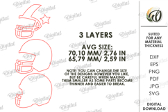 American Football Tired Tray Lasercut. Home decor SVG Product Image 2