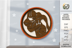 American Football Tired Tray Bundle Lasercut. Home decor SVG Product Image 5