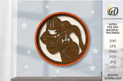American Football Tired Tray Lasercut. Home decor SVG Product Image 1