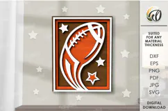 American Football Tired Tray Lasercut. Home decor SVG Product Image 1