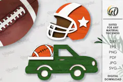 American Football Tired Tray Lasercut. Home decor SVG Product Image 1