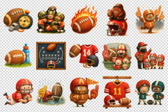 American football clipart printable sublimation bundle png Product Image 3