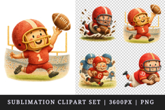 American football clipart printable sublimation design png Product Image 1