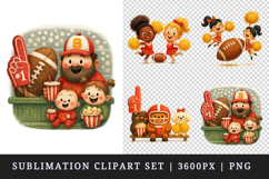 American football clipart printable sublimation design png Product Image 1