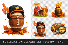 American football clipart printable sublimation design png Product Image 1