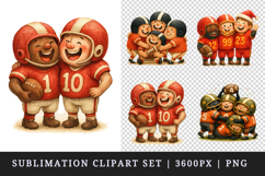 American football clipart printable sublimation design png Product Image 1
