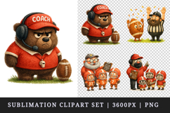 American football clipart printable sublimation design png Product Image 1