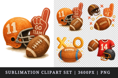American football clipart printable sublimation design png Product Image 1