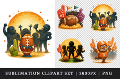 American football clipart printable sublimation design png Product Image 1