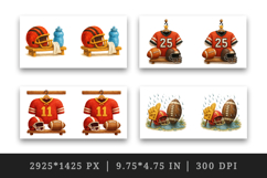 American football mug wrap printable sublimation design Product Image 2