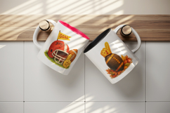American football mug wrap printable sublimation design Product Image 3