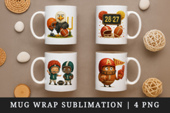 American football mug wrap printable sublimation design Product Image 1