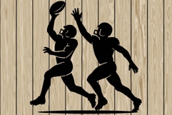 American football scene stencil silhouette SVG Product Image 1