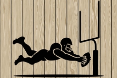 American football scene stencil silhouette SVG Product Image 1