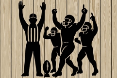 American football scene stencil silhouette SVG Product Image 1