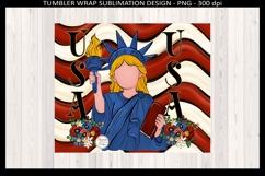 Cute Lady Liberty 4th of July Tumbler Wrap, USA Tumbler Png Product Image 3