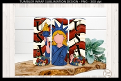 Cute Lady Liberty 4th of July Tumbler Wrap, USA Tumbler Png Product Image 1