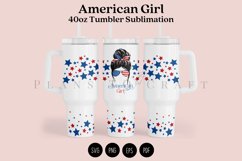 american girl 4th of july 40oz quencher tumbler sublimation full wrap high resolution transparant background