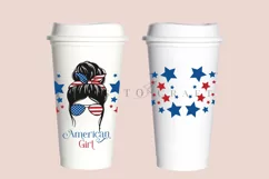american girl 4th of july starbucks 16oz hot cup wrap svg presized template for tumbler grande suitable for cricut and silhouette