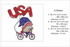 4th of July Gnome embroidery, Independence Day embroidery Product Image 2