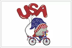 4th of July Gnome embroidery, Independence Day embroidery Product Image 1