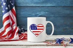 American Heart Flag SVG, 4th Of July SVG Design Product Image 2
