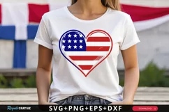 American Heart Flag SVG, 4th Of July SVG Design Product Image 1