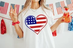 American Heart Flag SVG, 4th Of July SVG Design Product Image 3