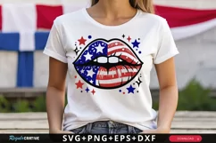 American Kiss SVG, 4th Of July SVG Design Product Image 1