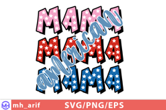 4th of July American Mama Hand-drawn PNG SVG T-shirt Design Product Image 1