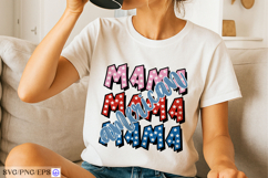 4th of July American Mama Hand-drawn PNG SVG T-shirt Design Product Image 2