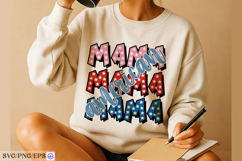 4th of July American Mama Hand-drawn PNG SVG T-shirt Design Product Image 3