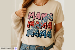 4th of July American Mama Hand-drawn PNG SVG T-shirt Design Product Image 4