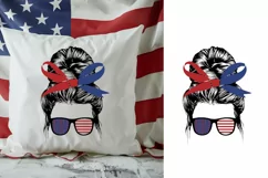 American Messy Bun SVG, 4th Of July SVG Design Product Image 2