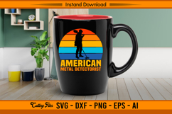 American Metal Detectorist Retro Sunset SVG File Product Image 3