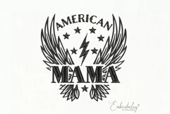 American Mama Embroidery Design, 4th Of July Embroidery Product Image 2