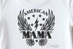 American Mama Embroidery Design, 4th Of July Embroidery Product Image 1