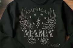 American Mama Embroidery Design, 4th Of July Embroidery Product Image 3