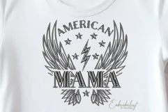 American Mama Embroidery Design, 4th Of July Embroidery Product Image 4