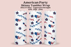 american party skinny tumbler sublimation wrap with high resolution 300 DPI and transparant background perfect for 20oz and 30oz skinny tumbler