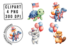 American Patriotic Animal Clipart Product Image 1