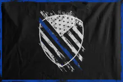 American Police Flag with Badge and Grunge Effect Product Image 2