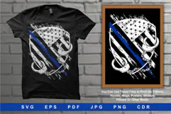 American Police Flag with Handcuffs and Serve and Protect Product Image 1