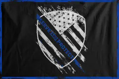 American Police Flag with Serve and Protect Text Product Image 2